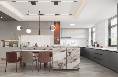 现代餐厅3D模型下载